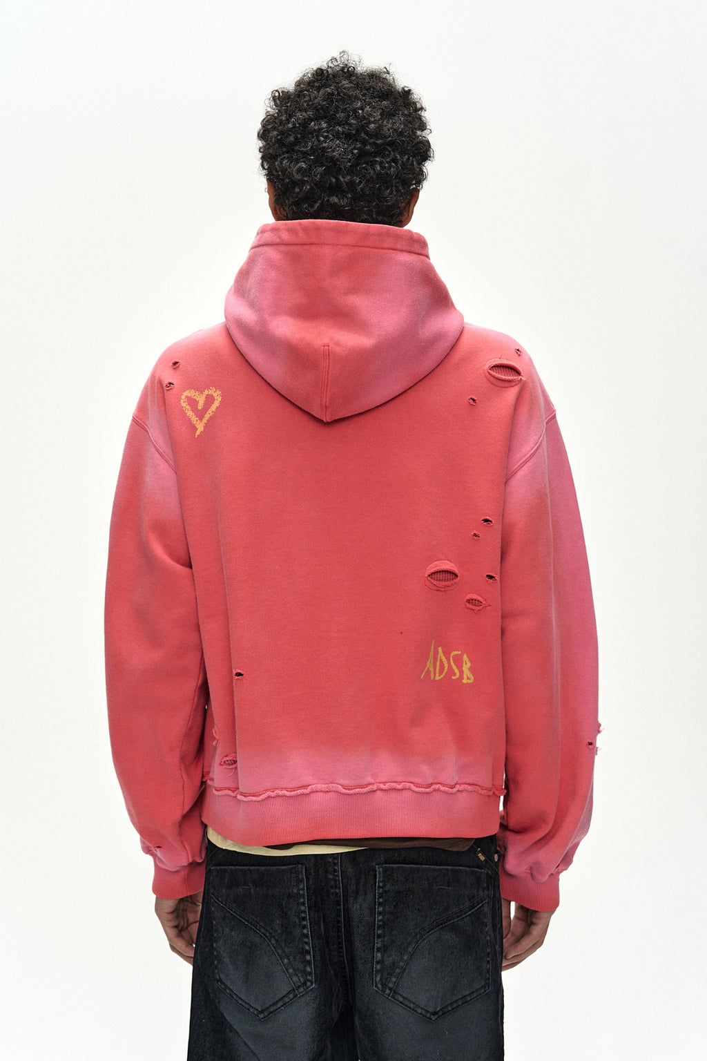 Andersson Bell - (essential) Unisex Spray Washed Again Lip Hoodie (red) (Red) product image 8 | TRAB K-Fashion Australia