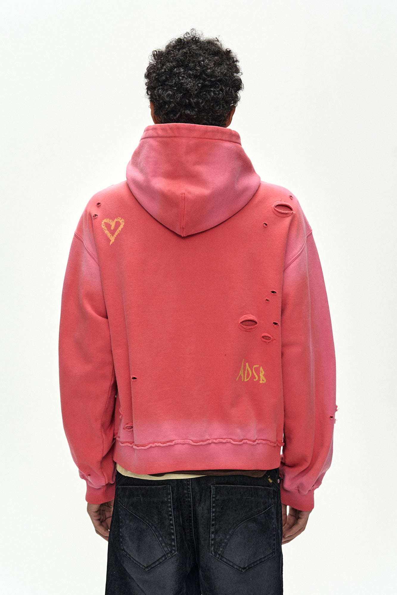 Andersson Bell - (essential) Unisex Spray Washed Again Lip Hoodie (red) (Red) product image 8 | TRAB K-Fashion Australia
