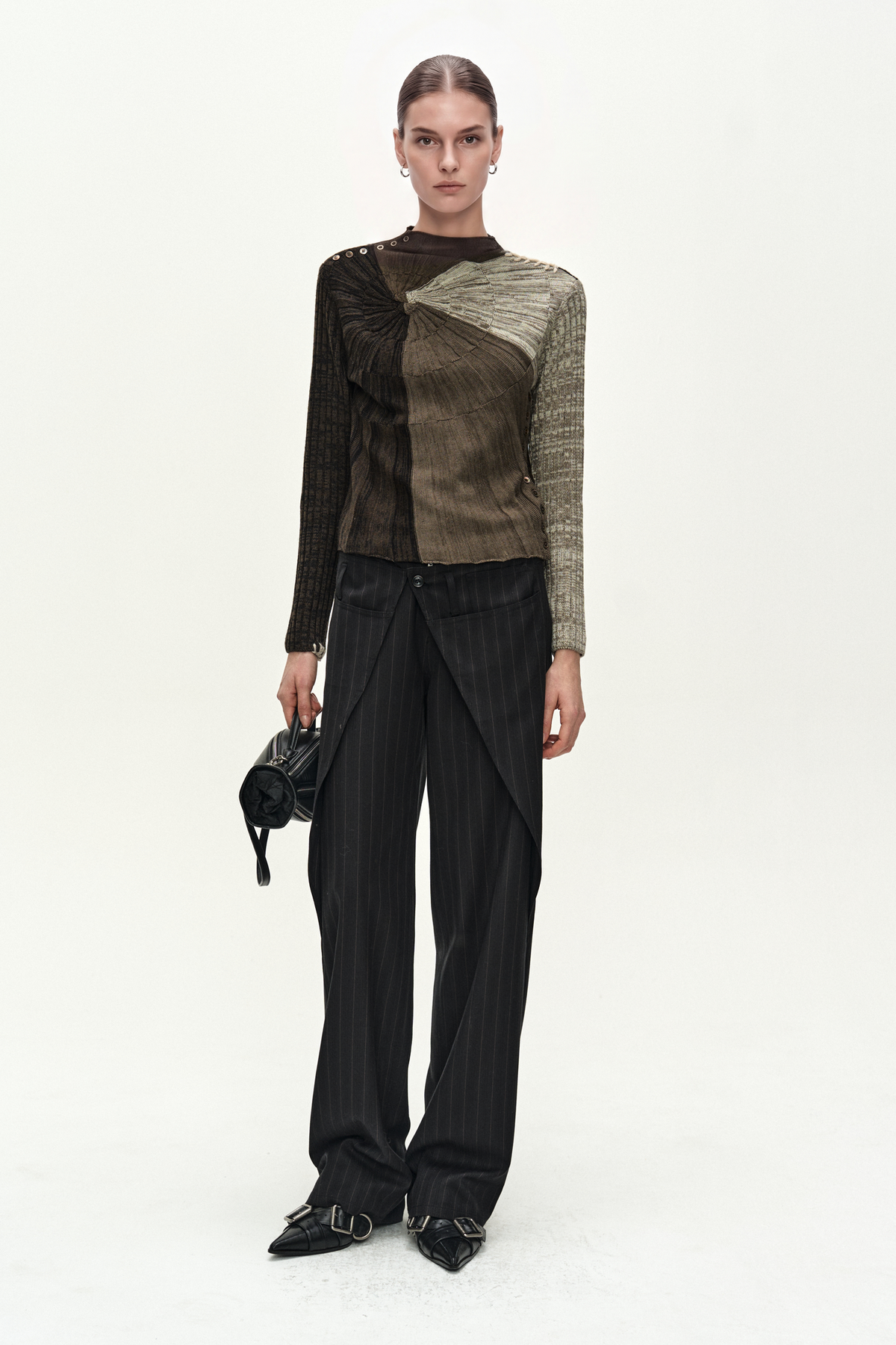 Andersson Bell - Stripe Wrap Pants (Black) product image 1 | TRAB K-Fashion Australia