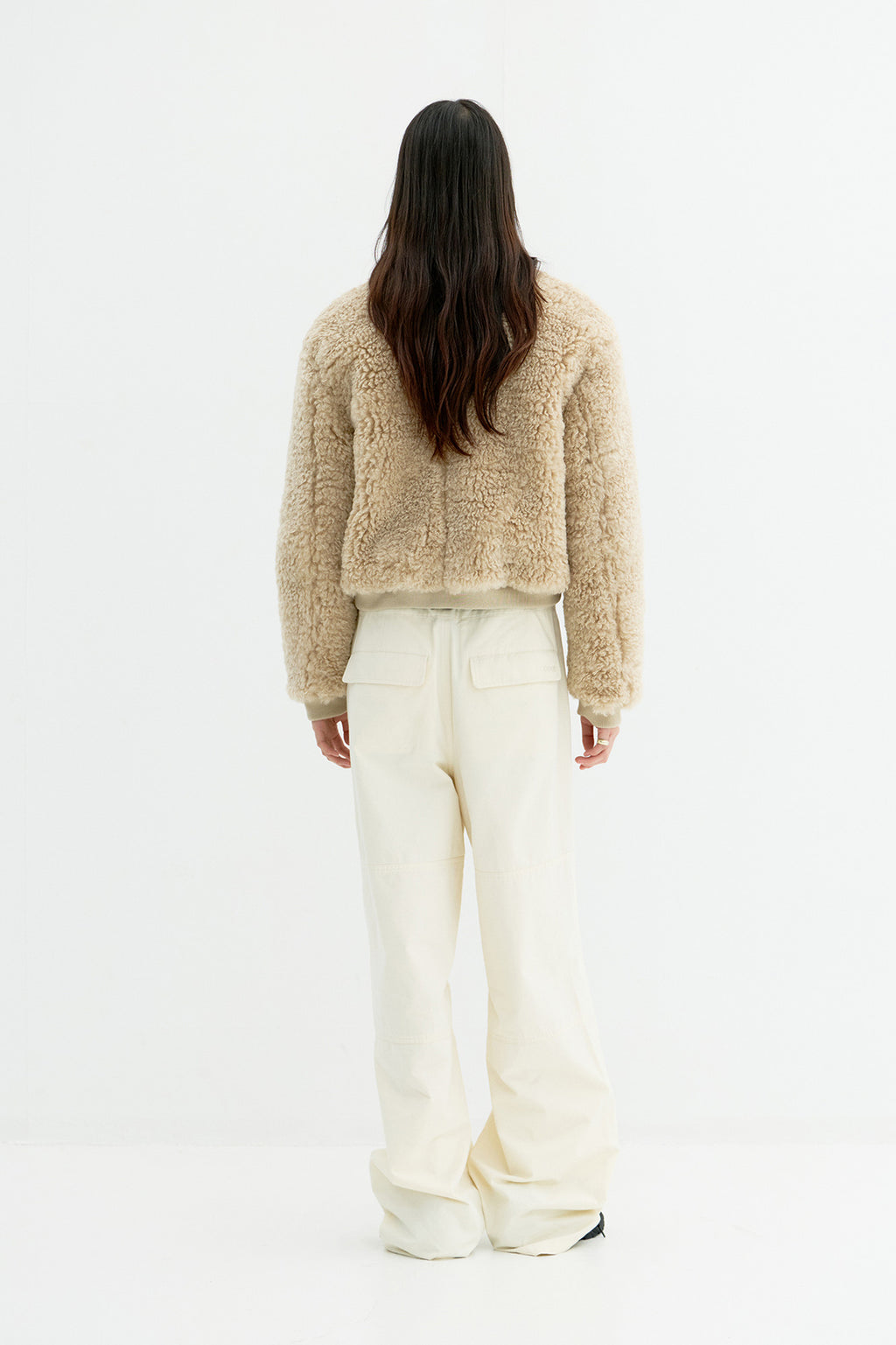 Coor - Curly Fake Fur Jumper (Beige) product image 4 | TRAB K-Fashion Australia