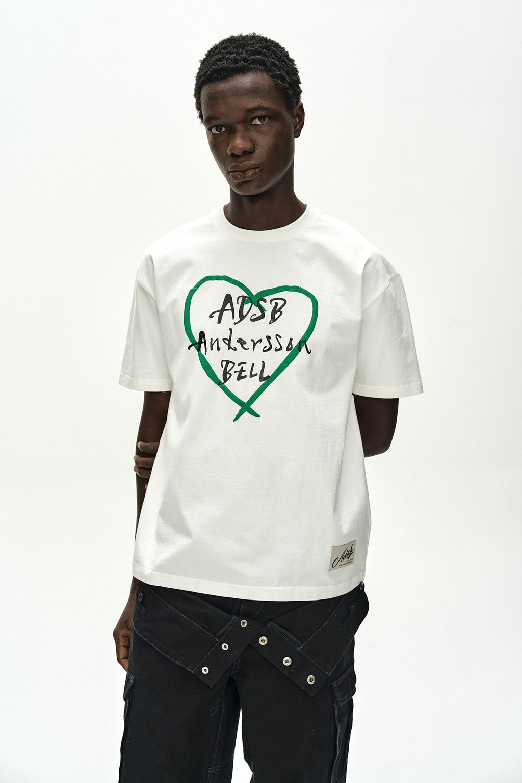 Andersson Bell - Unisex Heart Kelly Logo T-Shirt (White/Green) product image 5 | TRAB K-Fashion Australia