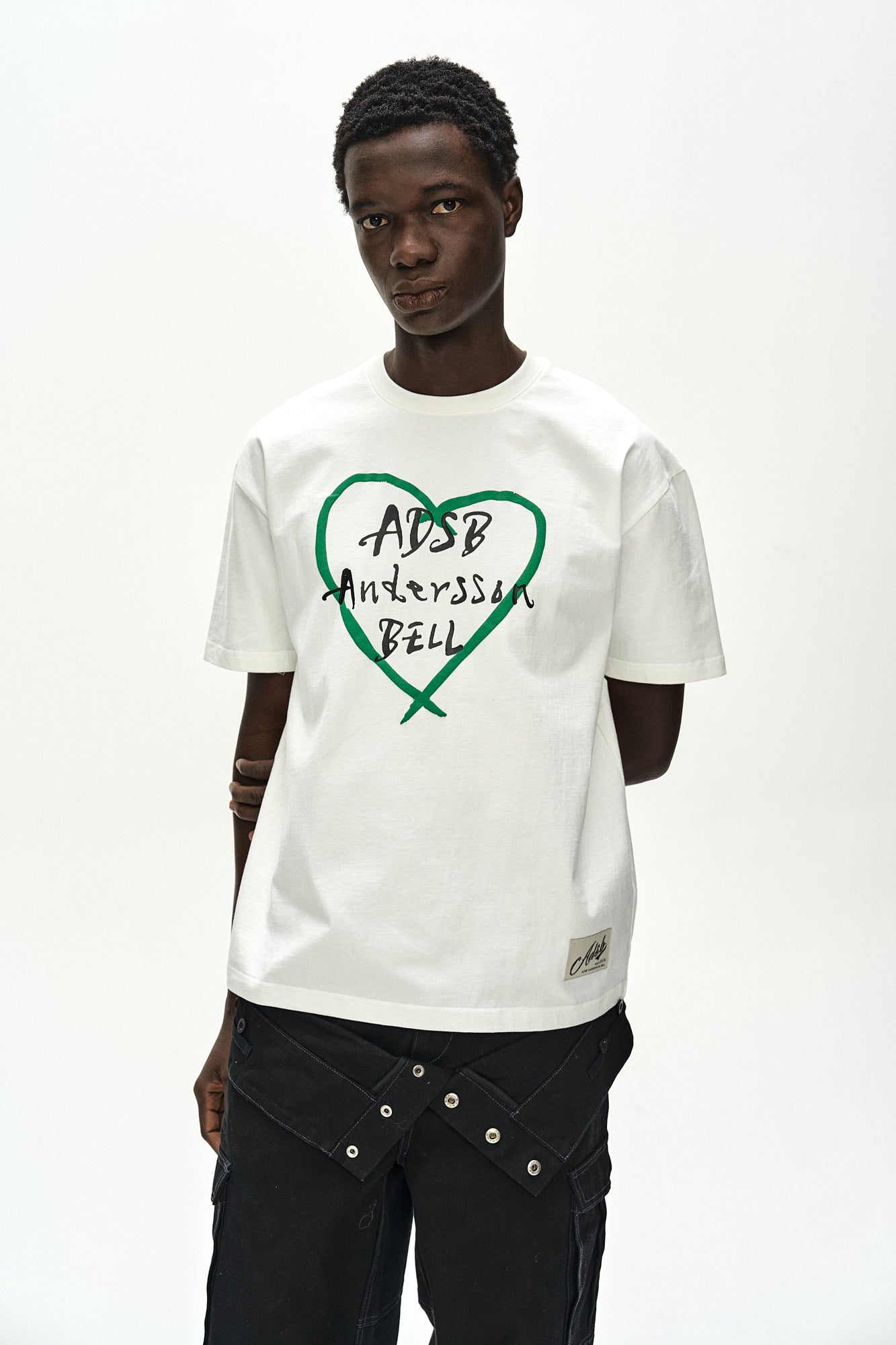 Andersson Bell - Unisex Heart Kelly Logo T-Shirt (White/Green) product image 5 | TRAB K-Fashion Australia