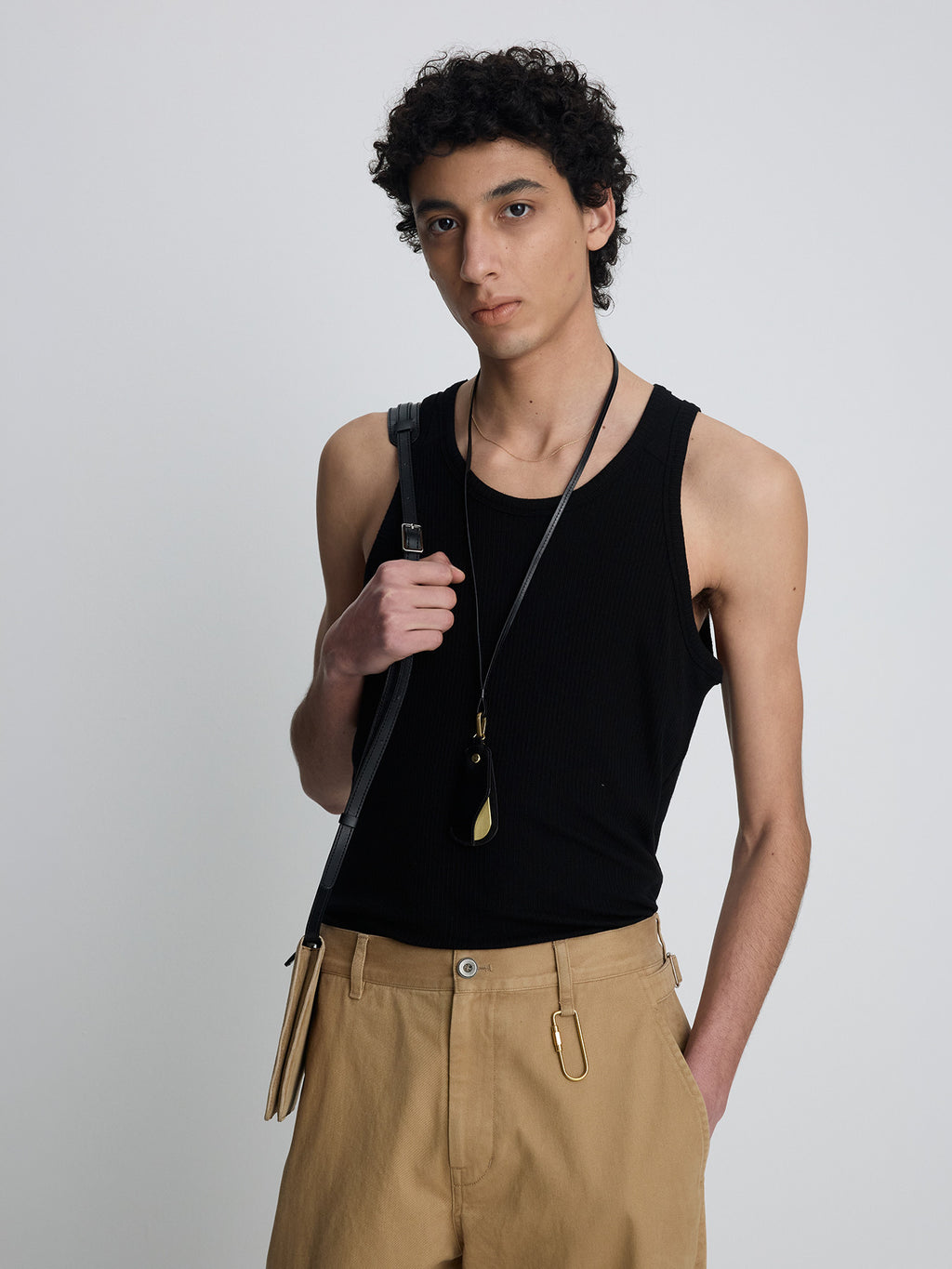 Tonywack - Silk Lyocell Rib Tank Top Japanese Fabric (Black) product image 6 | TRAB K-Fashion Australia