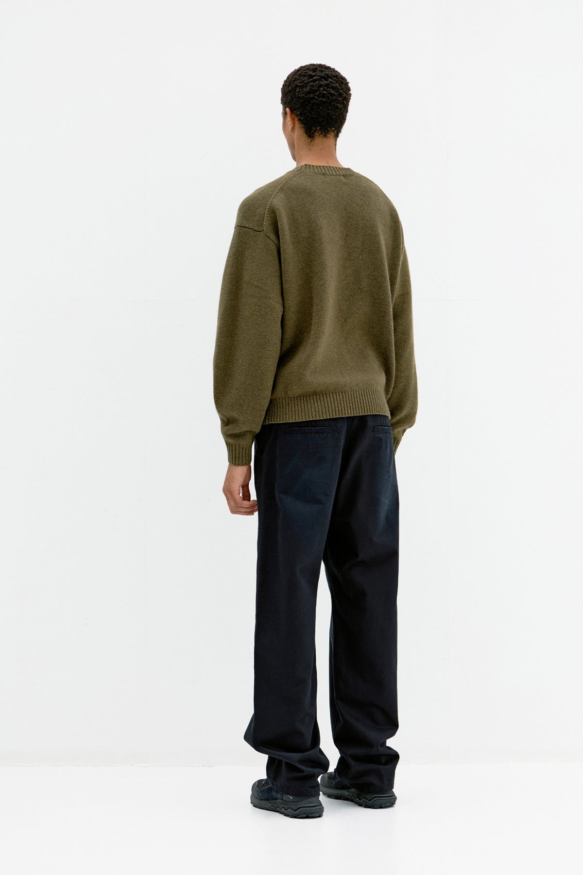 Coor - Wool Cropped Crewneck Sweater (Khaki) product image 4 | TRAB K-Fashion Australia