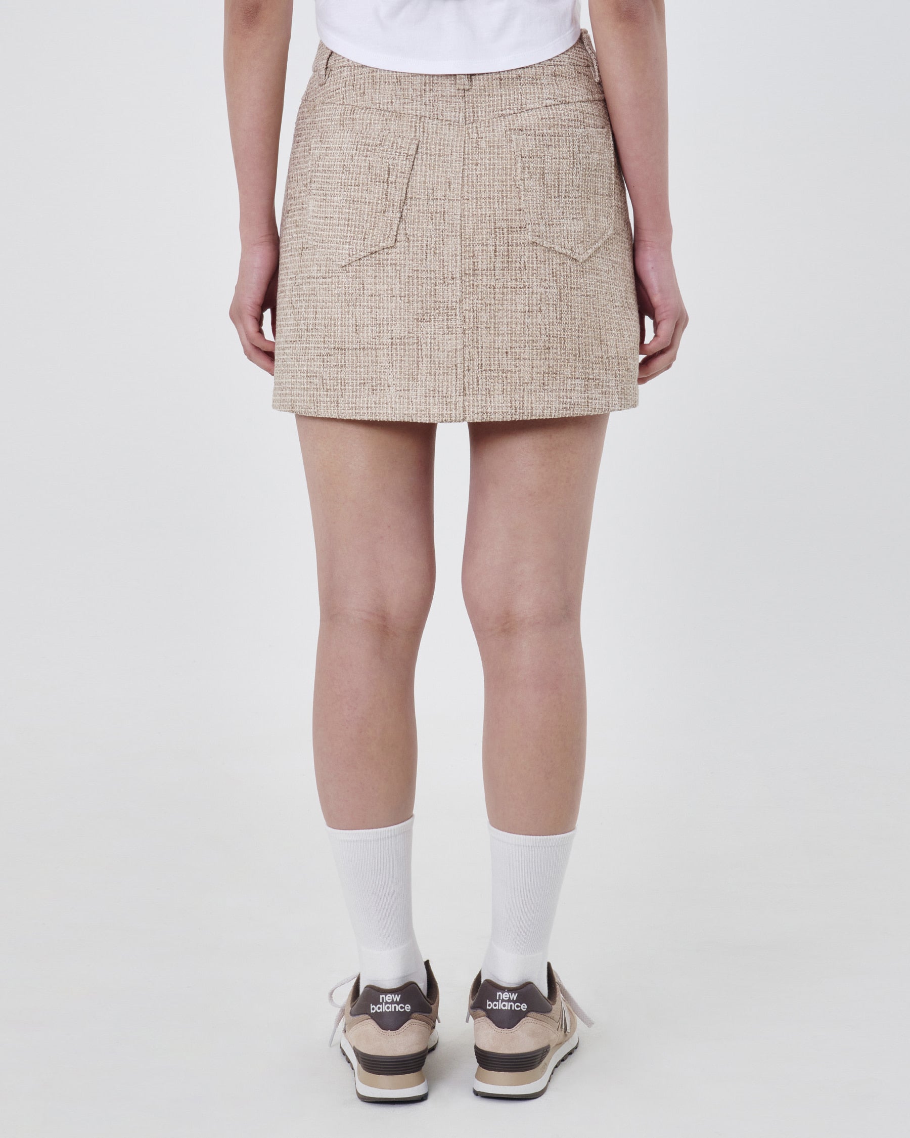 Brownyard - Tweed Mini Skirt (Beige) product image 4 | TRAB K-Fashion Australia