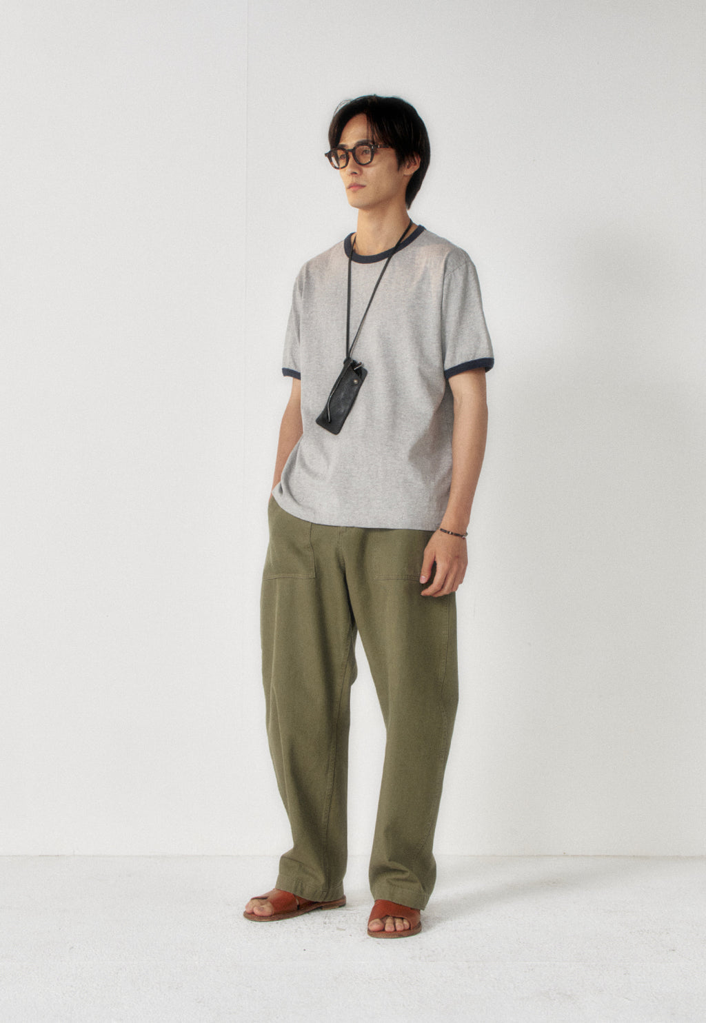 Art if acts - Slub Ringer Tee (Melange Grey/Navy) product image 2 | TRAB K-Fashion Australia