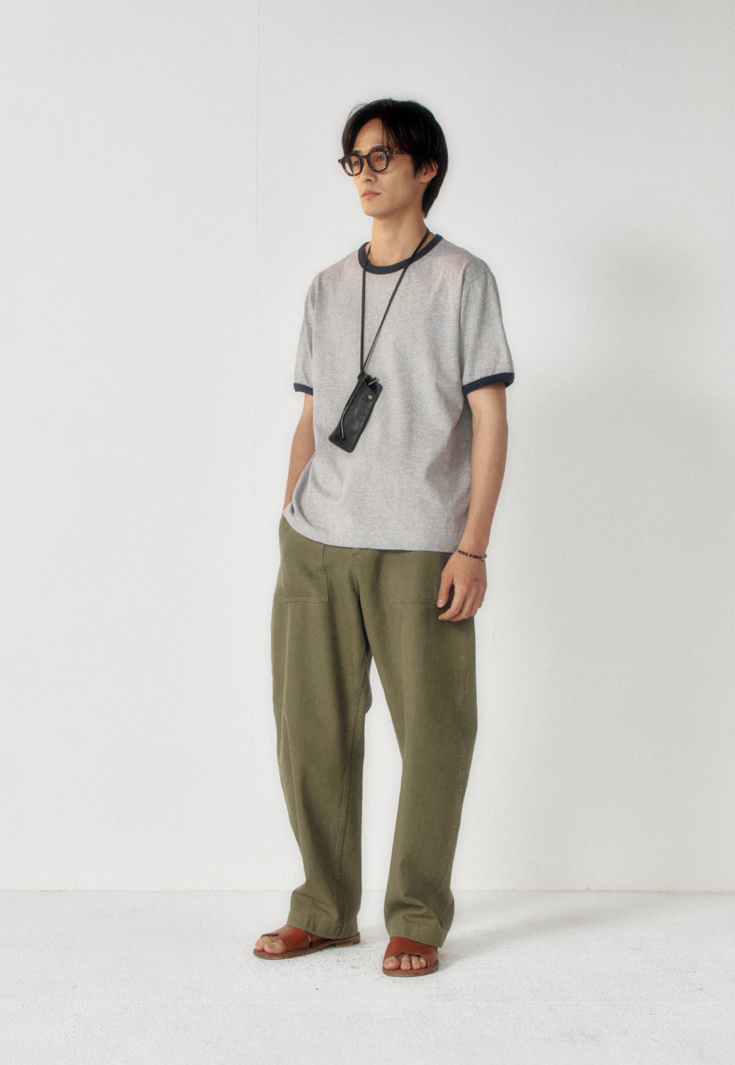 Art if acts - Slub Ringer Tee (Melange Grey/Navy) product image 2 | TRAB K-Fashion Australia