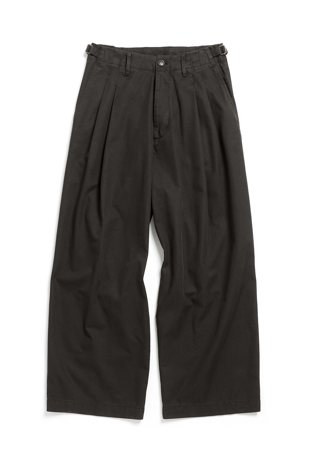 Hatchingroom - Wide Two Pleats Trousers (Dyed Dark Brown) product image 1 | TRAB K-Fashion Australia