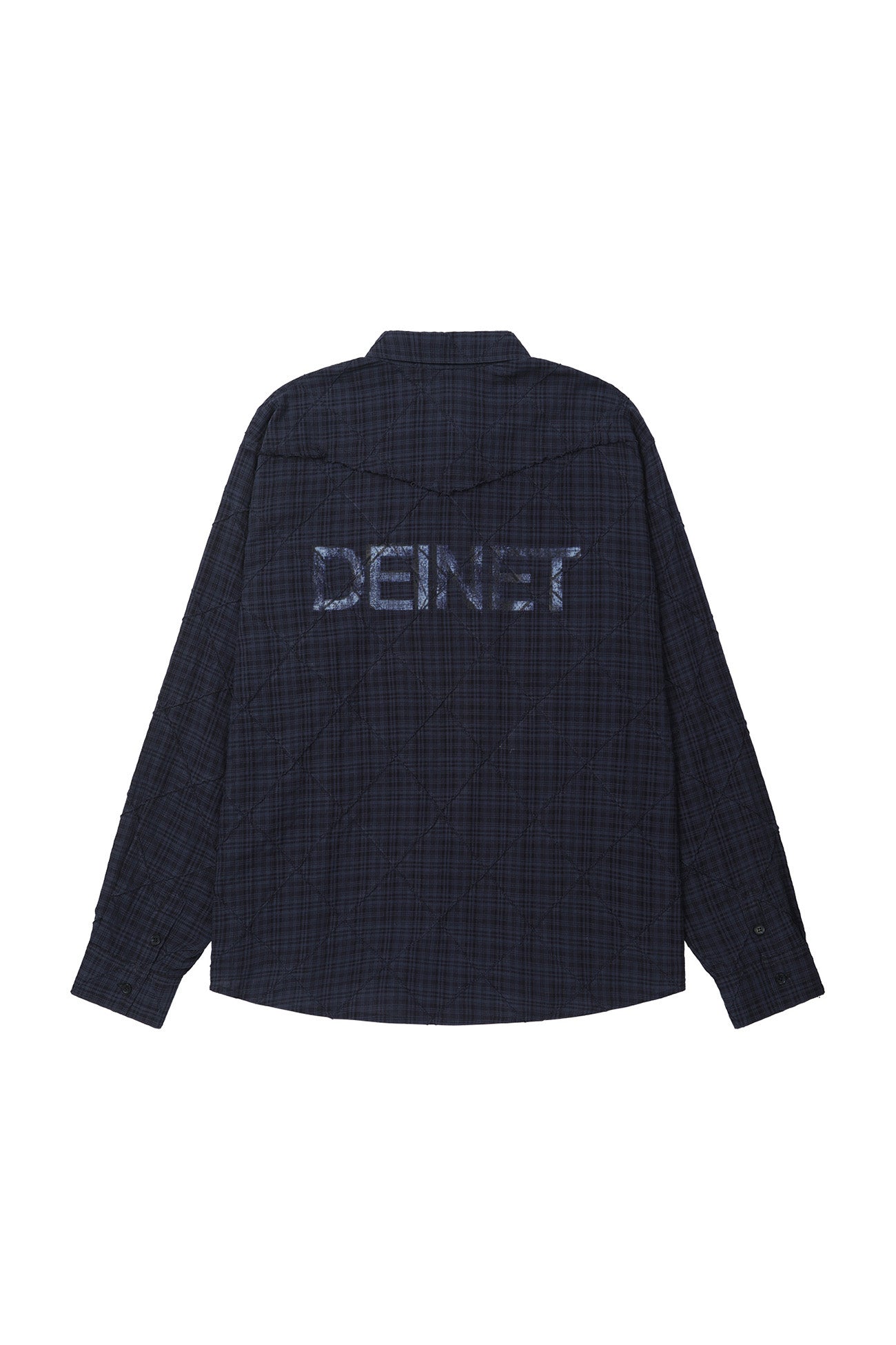 Deinet - Double Checkered Overfit Shirt (Navy) product image 11 | TRAB K-Fashion Australia
