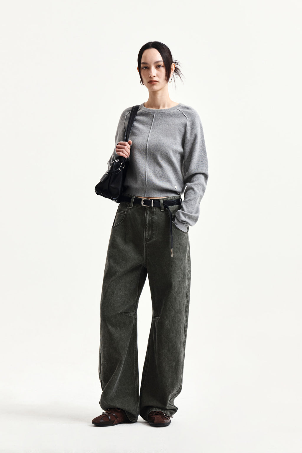 Matin Kim - Raglan Sleeve Knit Pullover (Grey) product image 9 | TRAB K-Fashion Australia