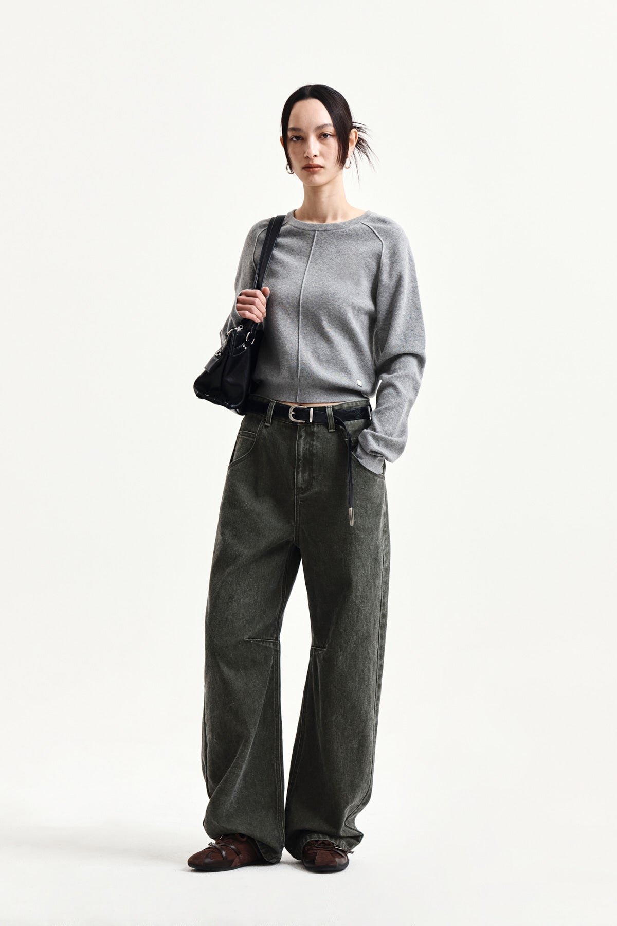Matin Kim - Raglan Sleeve Knit Pullover (Grey) product image 9 | TRAB K-Fashion Australia