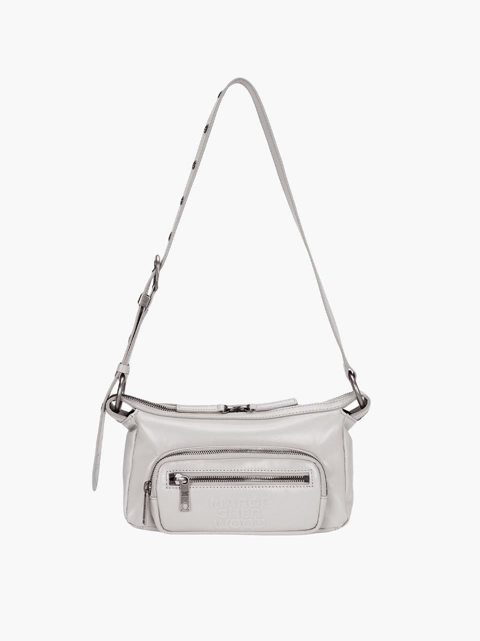 Marge Sherwood - Outpocket Hobo Mini (Light Grey Glossy Plain) product image 4 | TRAB K-Fashion Australia
