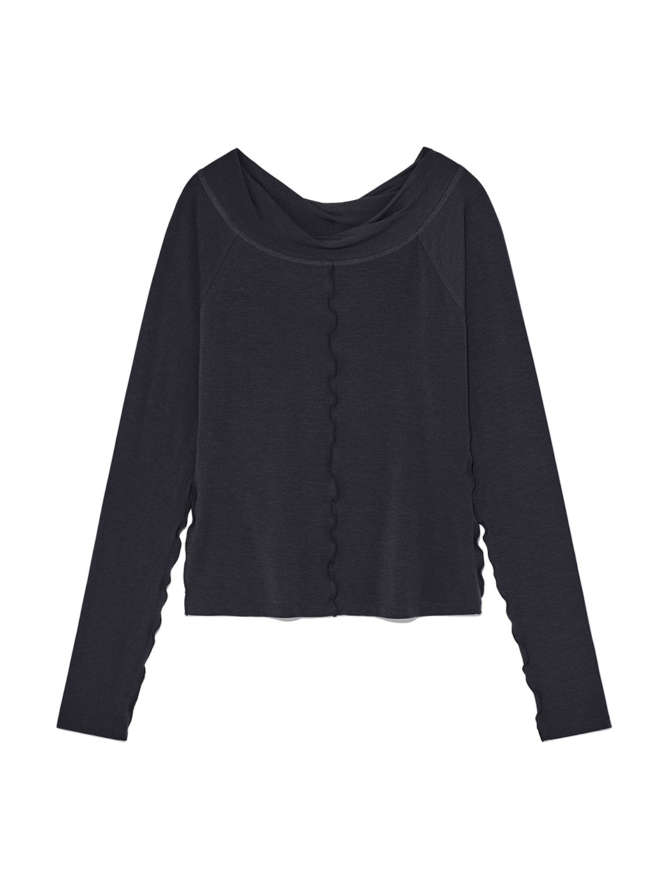 Matin Kim - Wide Neck Raglan Long Sleeve (Charcoal) product image 1 | TRAB K-Fashion Australia
