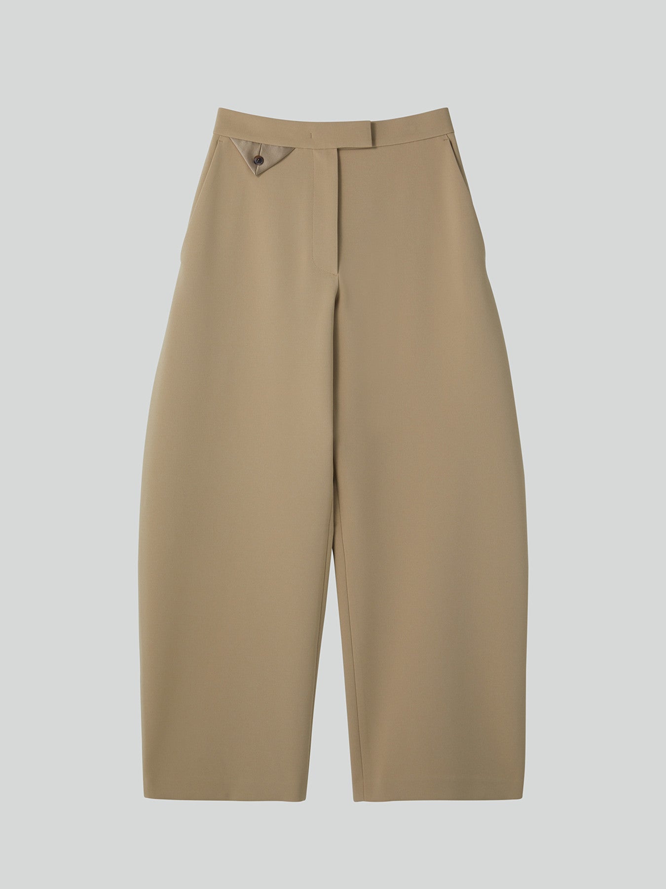 Recto - Curved Legs Crepe Pants (Khaki Beige) product image 5 | TRAB K-Fashion Australia