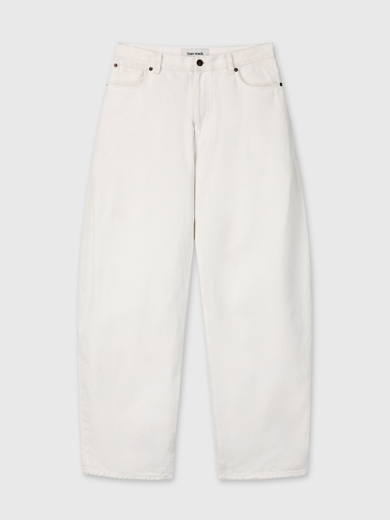 Tonywack - Side Tuck Wide-Leg Denim Jeans (Ecru) product image 8 | TRAB K-Fashion Australia