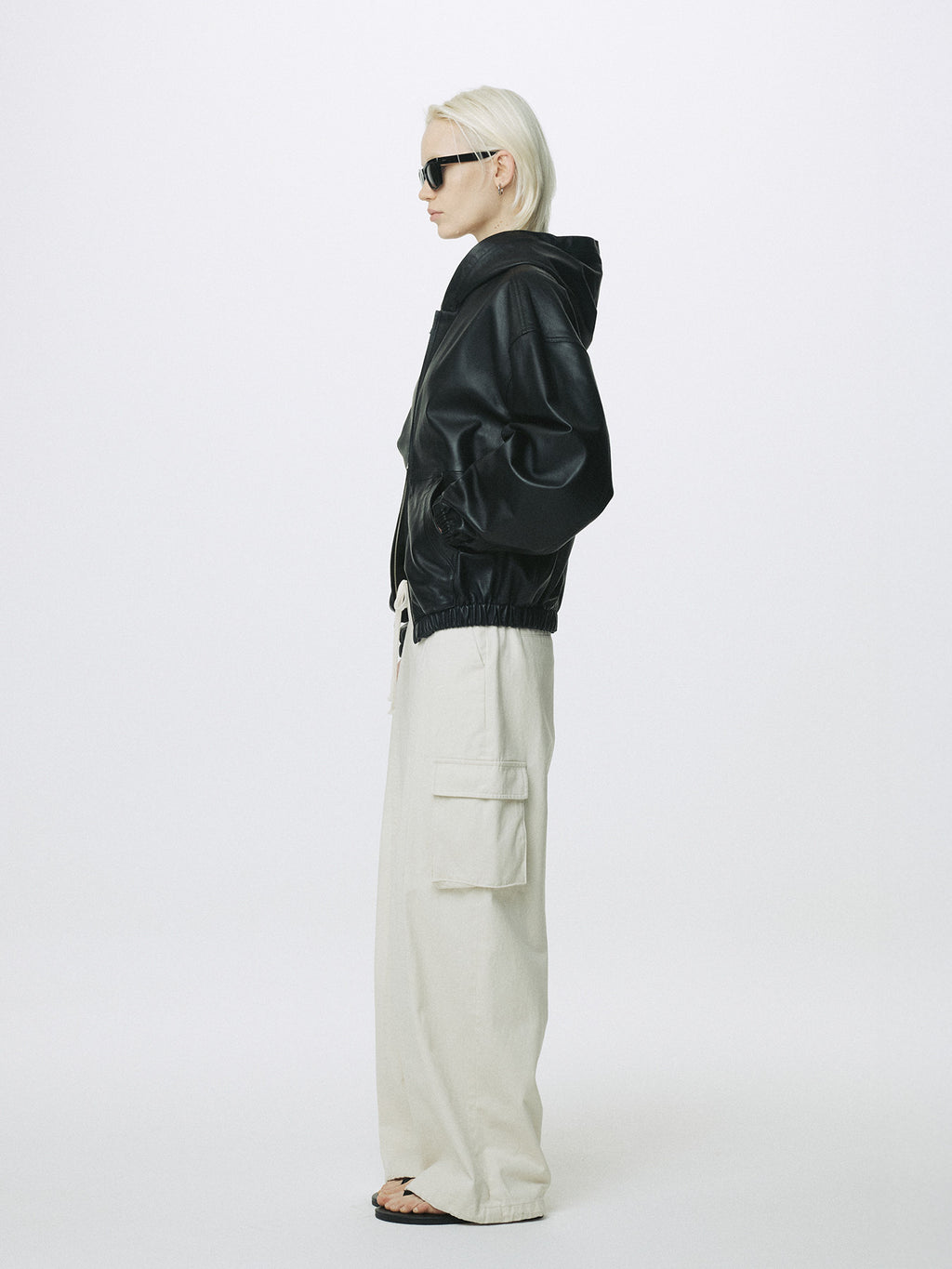 Tonywack - Nappa Leather Hoodie Jacket (Black) product image 4 | TRAB K-Fashion Australia