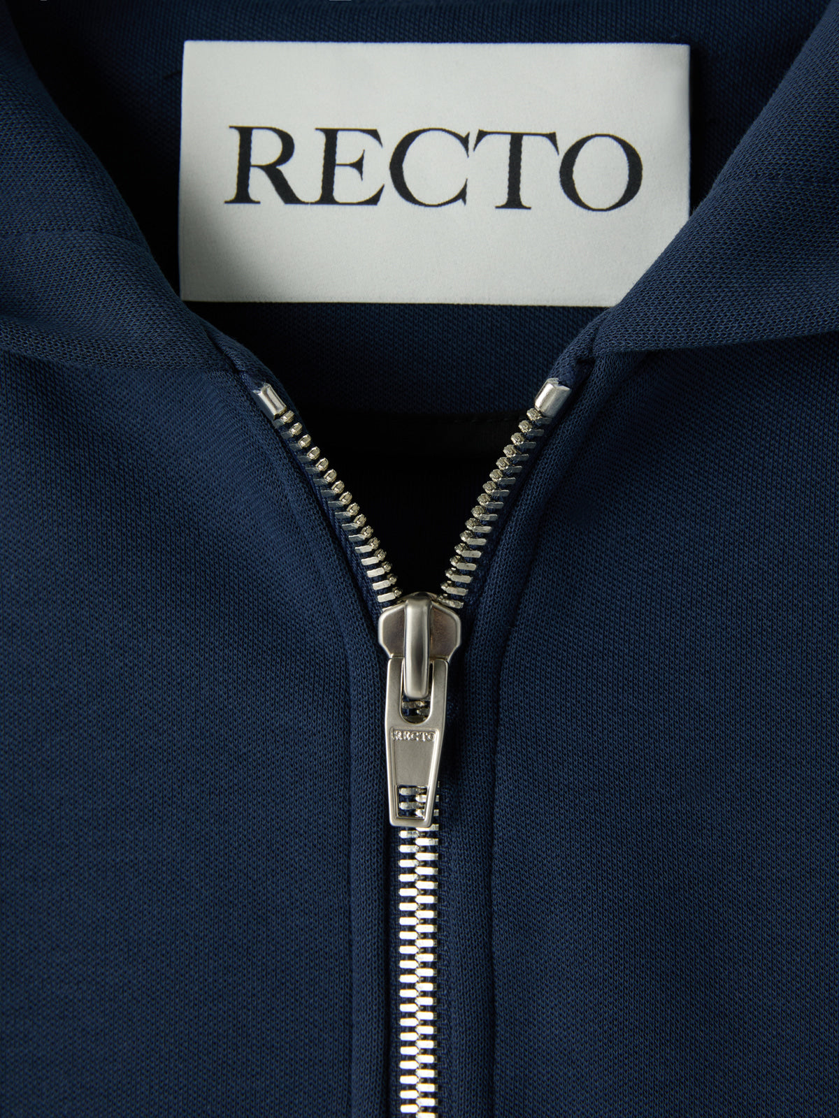 Recto - Logo Detail Hoodie Zip-Up (Ink Navy) product image 3 | TRAB K-Fashion Australia