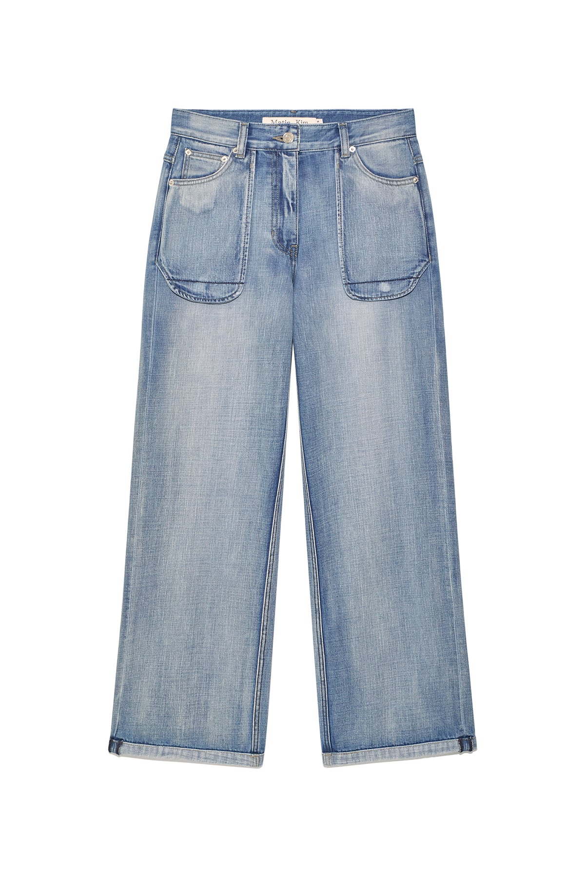 Matin Kim - Out Pocket Washed Denim Pants (Light Blue) product image 1 | TRAB K-Fashion Australia
