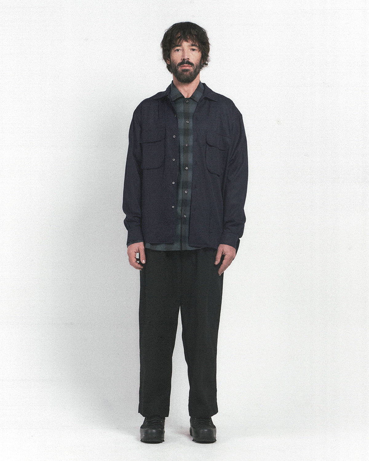 Eastlogue - Comfy Wide Shirts (Dark Navy) product image 1 | TRAB K-Fashion Australia