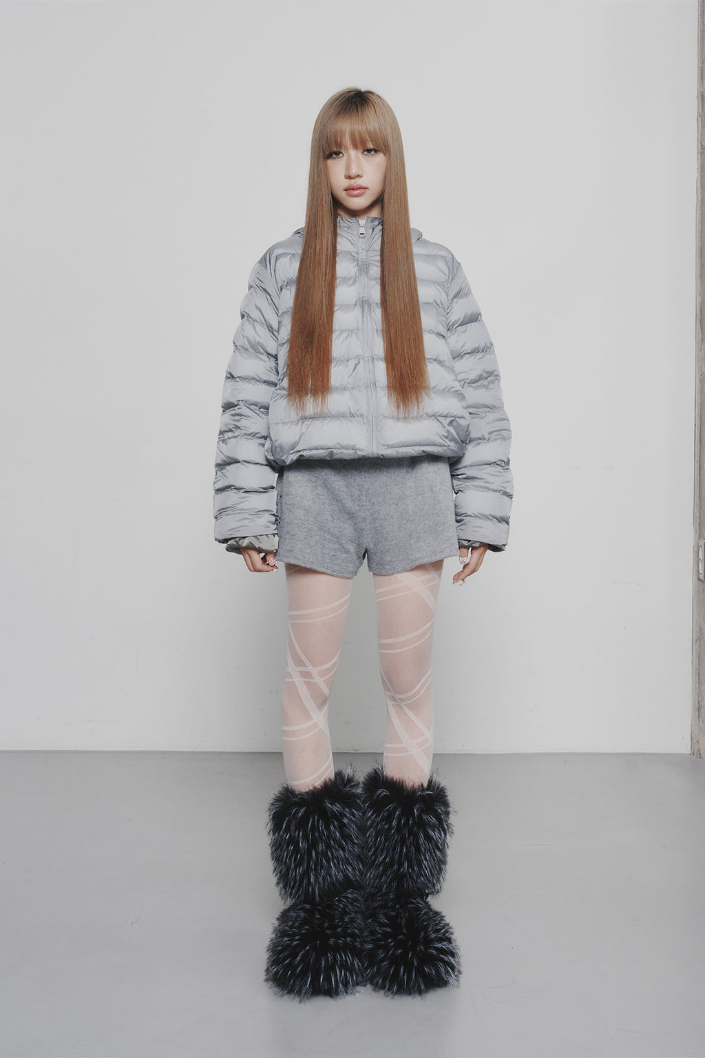 Deinet - Point Wellon Hooded Jacket (Silver) product image 1 | TRAB K-Fashion Australia