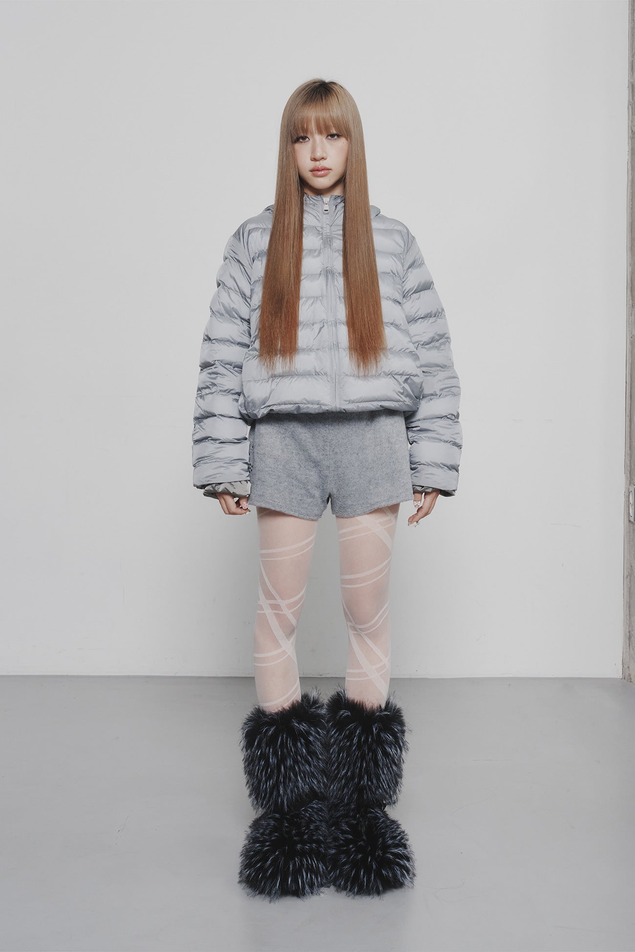 Deinet - Point Wellon Hooded Jacket (Silver) product image 1 | TRAB K-Fashion Australia