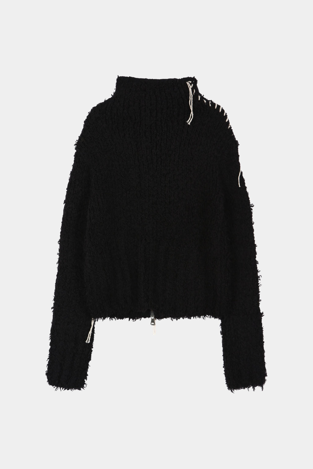 Andersson Bell - Hand Stitched Hairy Zip-Up Cardigan (Black) product image 9 | TRAB K-Fashion Australia
