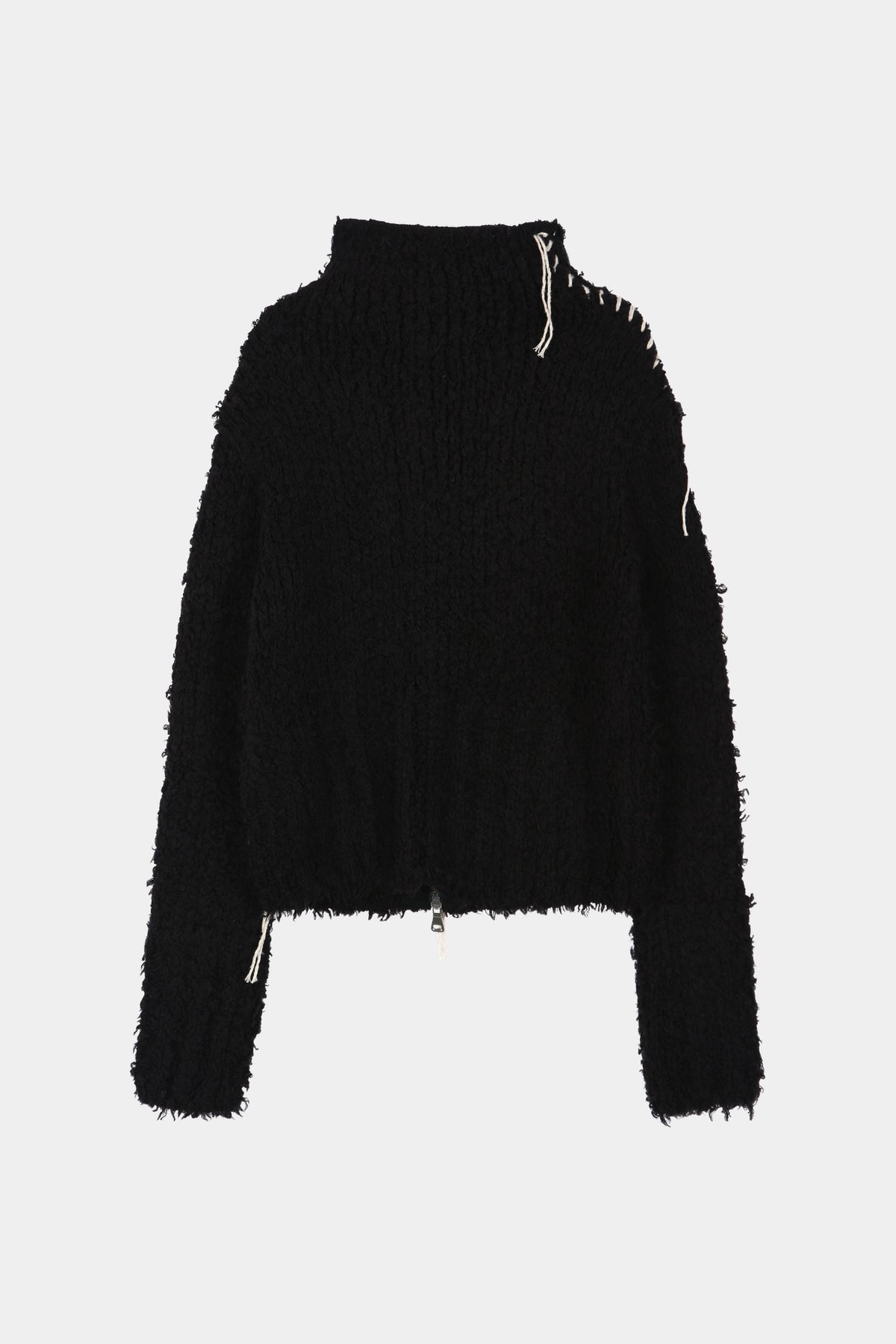 Andersson Bell - Hand Stitched Hairy Zip-Up Cardigan (Black) product image 9 | TRAB K-Fashion Australia