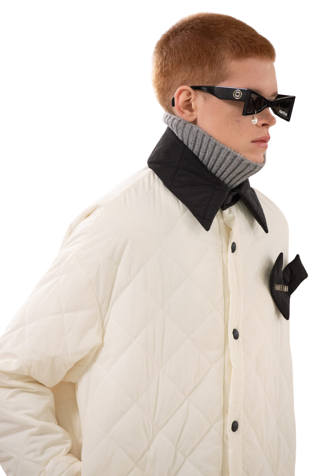 Kimhe Kim - Bi-Color Quilted Jacket (Ivory/Black) product image 5 | TRAB K-Fashion Australia