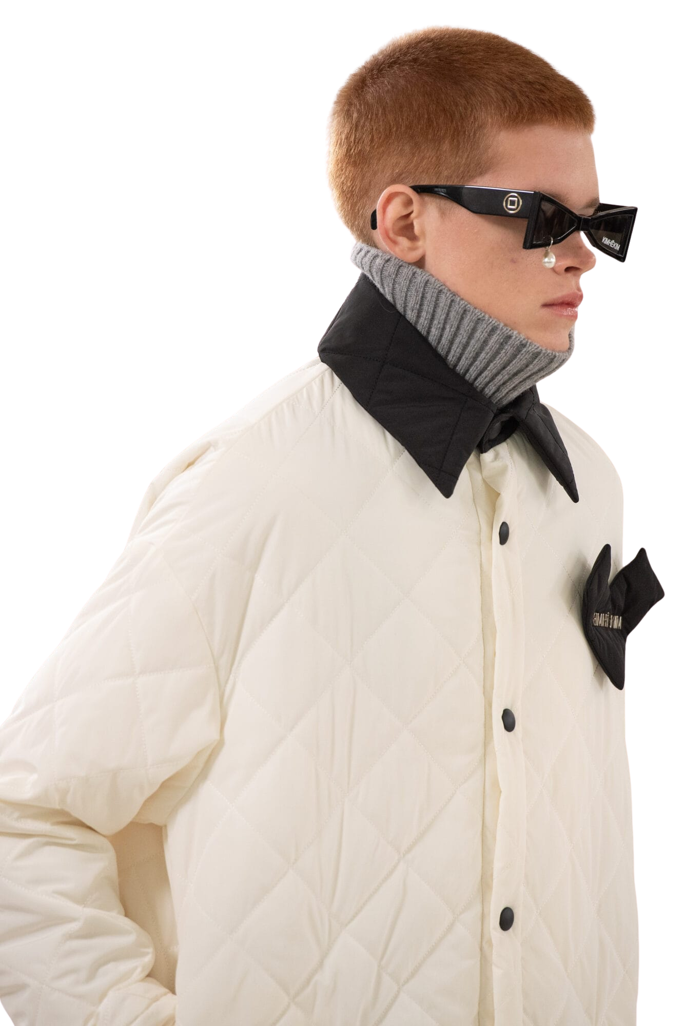 Kimhe Kim - Bi-Color Quilted Jacket (Ivory/Black) product image 5 | TRAB K-Fashion Australia