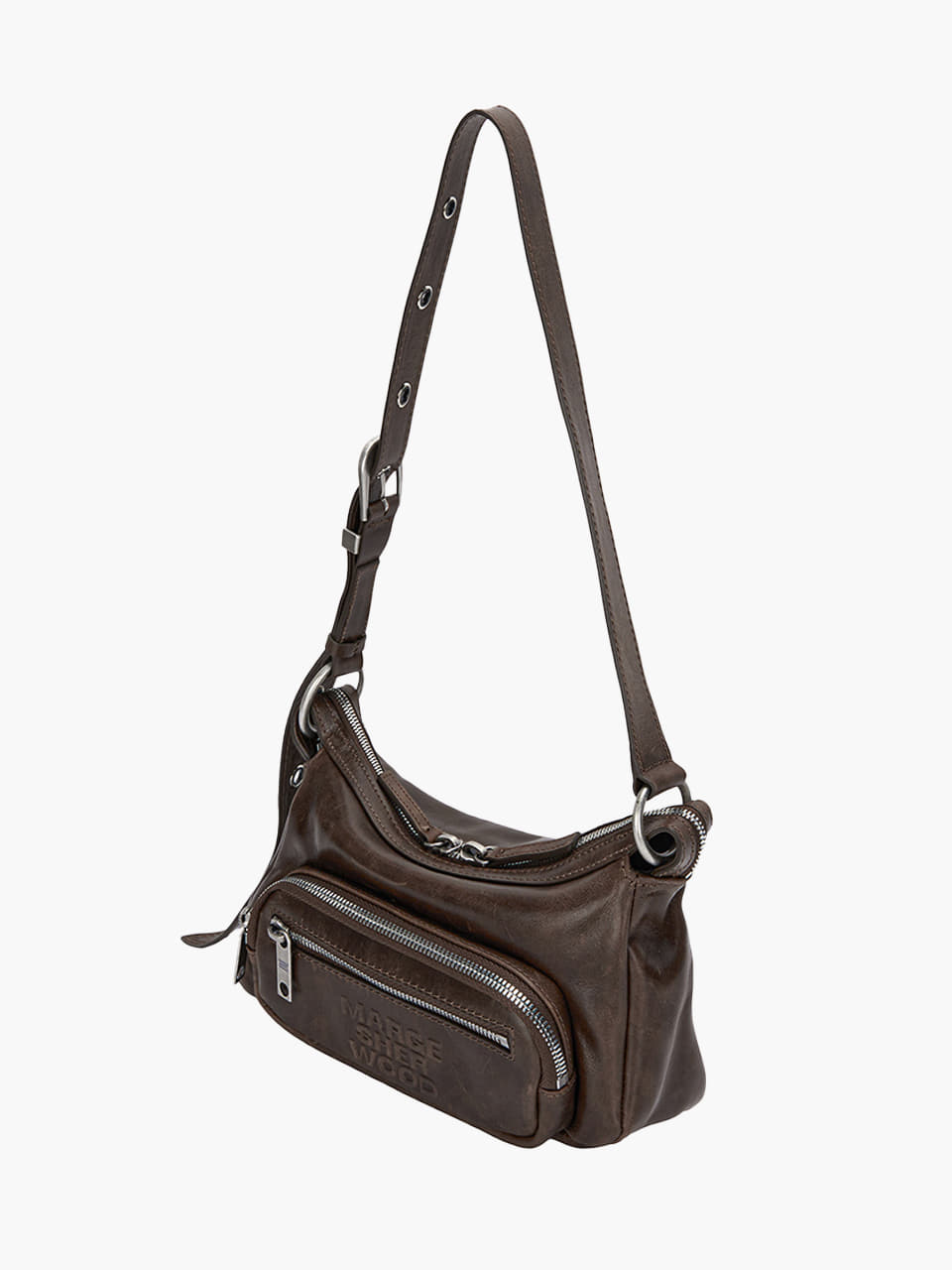 Marge Sherwood - Outpocket Hobo Mini (Washed Brown Pull-Up) product image 3 | TRAB K-Fashion Australia