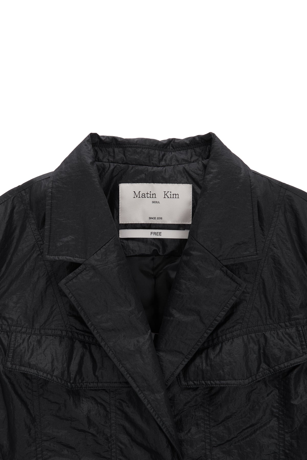 Matin Kim - Padded Puckering Blazer (Black) product image 3 | TRAB K-Fashion Australia