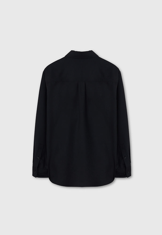 Tonywack - Wool Twill Hidden Pocket Shirt (Black) product image 10 | TRAB K-Fashion Australia