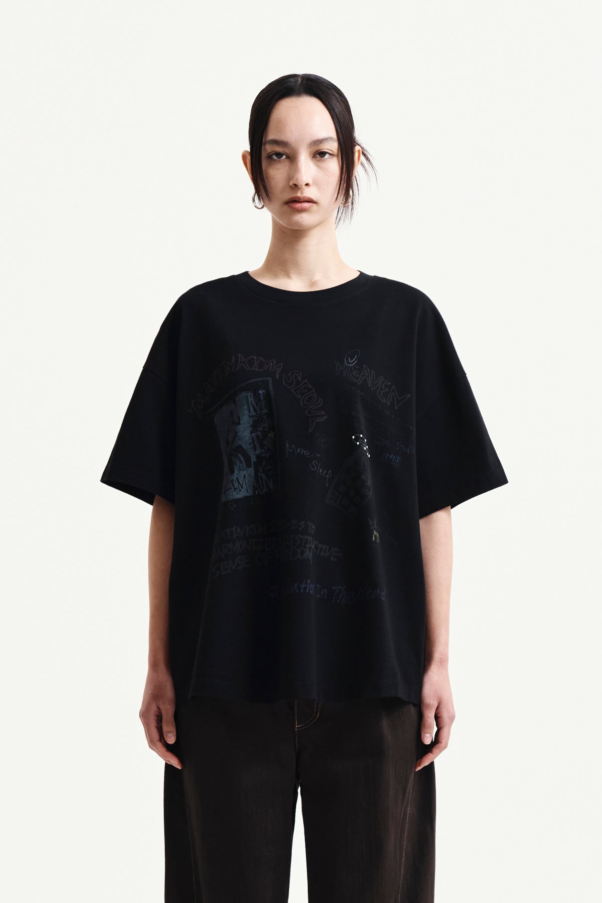 Matin Kim - Graffiti Artwork Top (Black) product image 15 | TRAB K-Fashion Australia