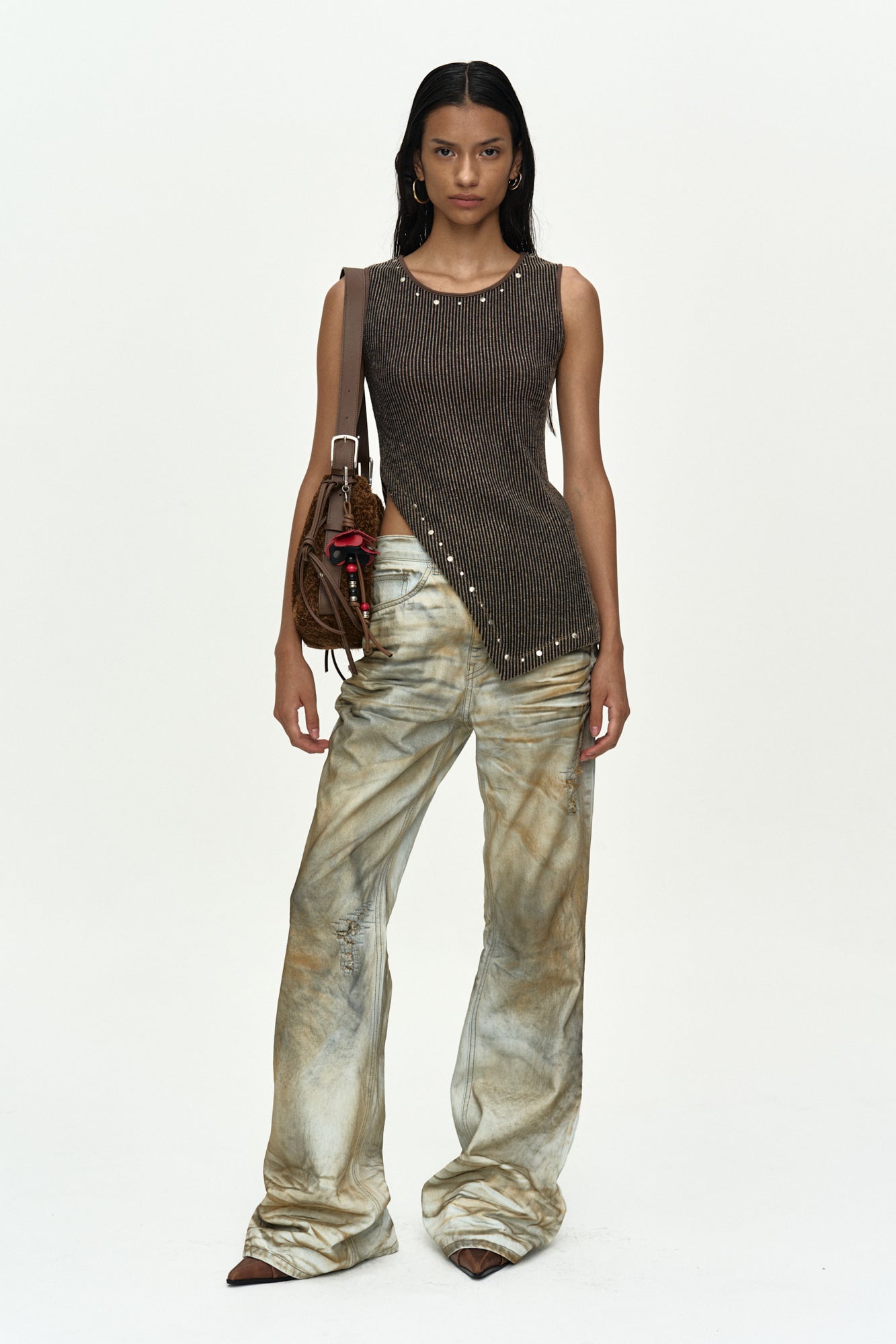 Andersson Bell - Hot-Fix Tank Top (Beige) product image 2 | TRAB K-Fashion Australia