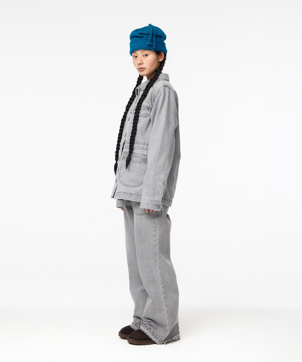 Coyseio - Aged Midi Denim Jacket (Grey) product image 13 | TRAB K-Fashion Australia