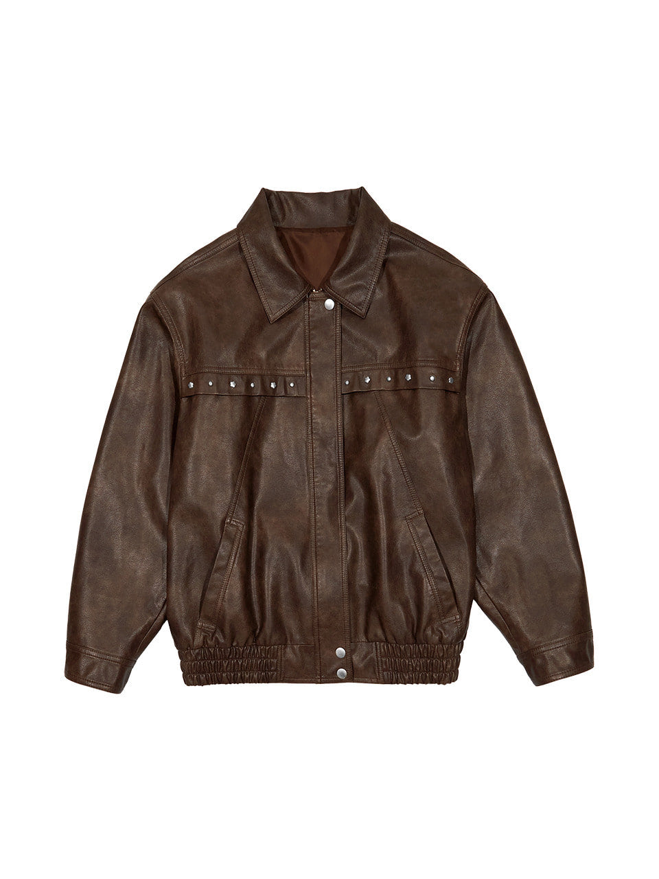 Margarin Fingers - Rivet Eco Leather Jacket (Brown) product image 2 | TRAB K-Fashion Australia