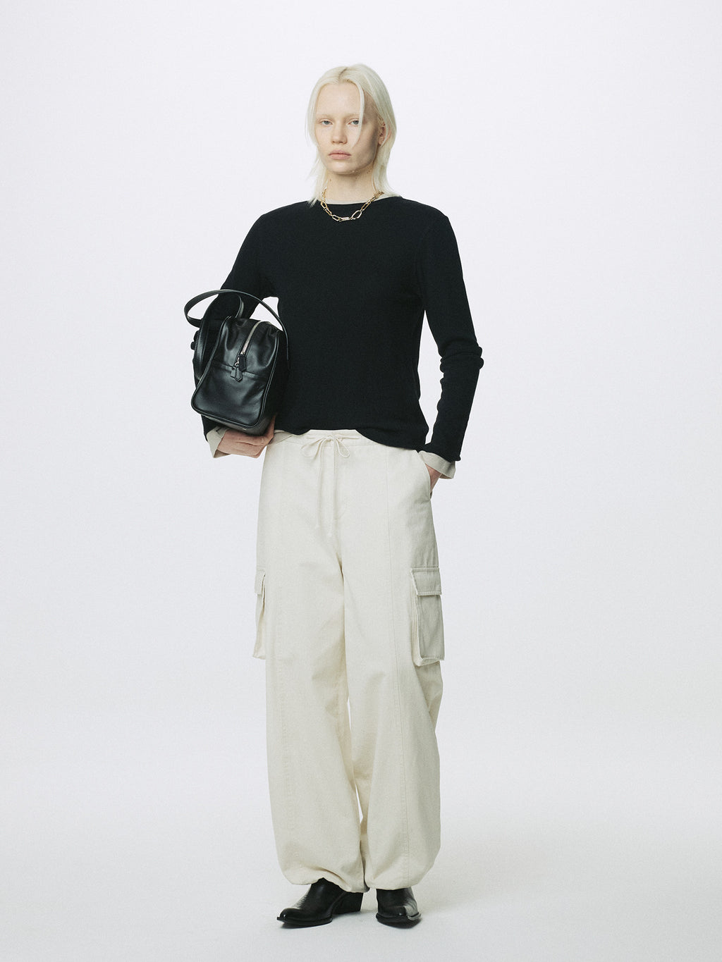 Tonywack - Cotton Drawstring Cargo Trousers (Ivory) product image 6 | TRAB K-Fashion Australia