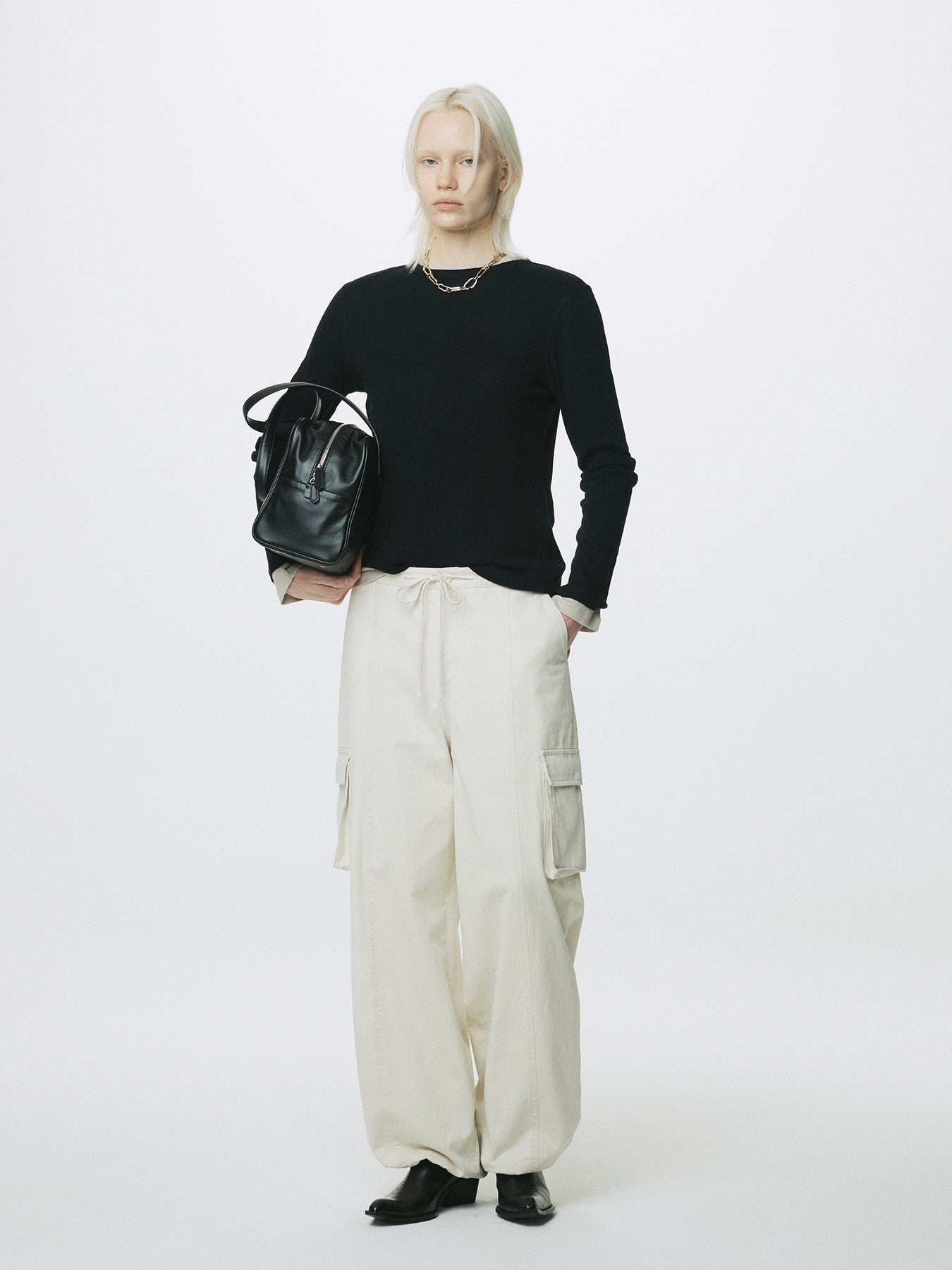 Tonywack - Cotton Drawstring Cargo Trousers (Ivory) product image 6 | TRAB K-Fashion Australia