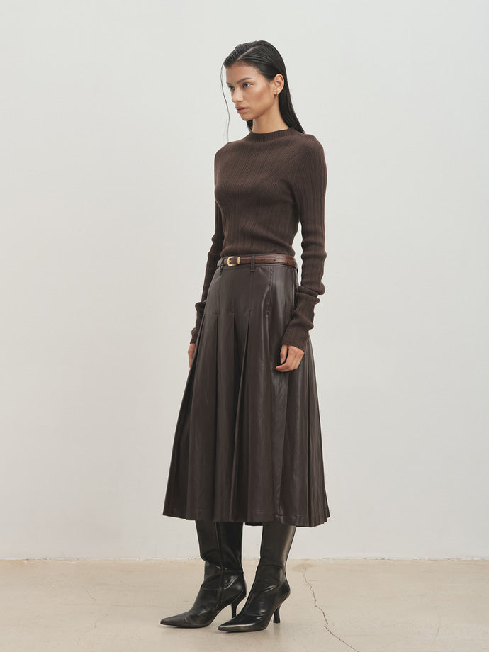 Tonywack - Wool Slim-Fit High-Neck Top (Brown) product image 2 | TRAB K-Fashion Australia