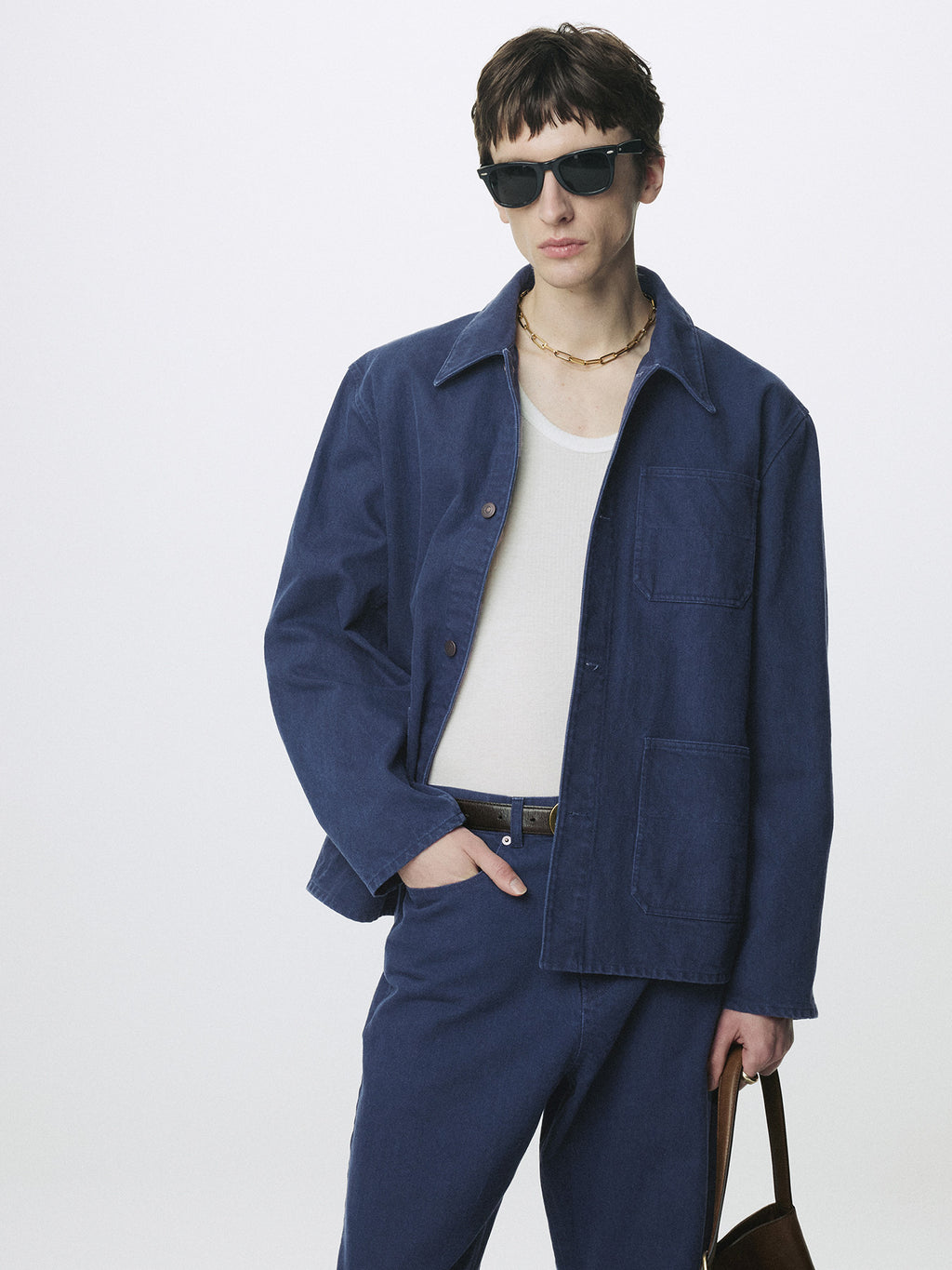 Tonywack - Garment Washed Cotton Twill Utility Jacket (Purple Blue) product image 4 | TRAB K-Fashion Australia