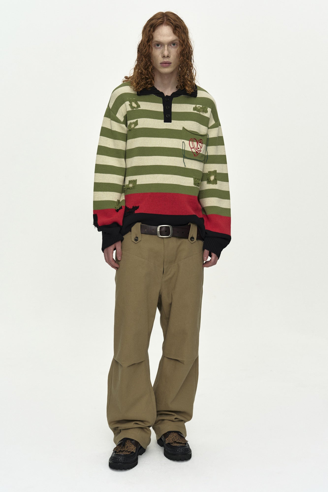 Andersson Bell - Stripe Damaged Polo Sweater (Multi) product image 2 | TRAB K-Fashion Australia