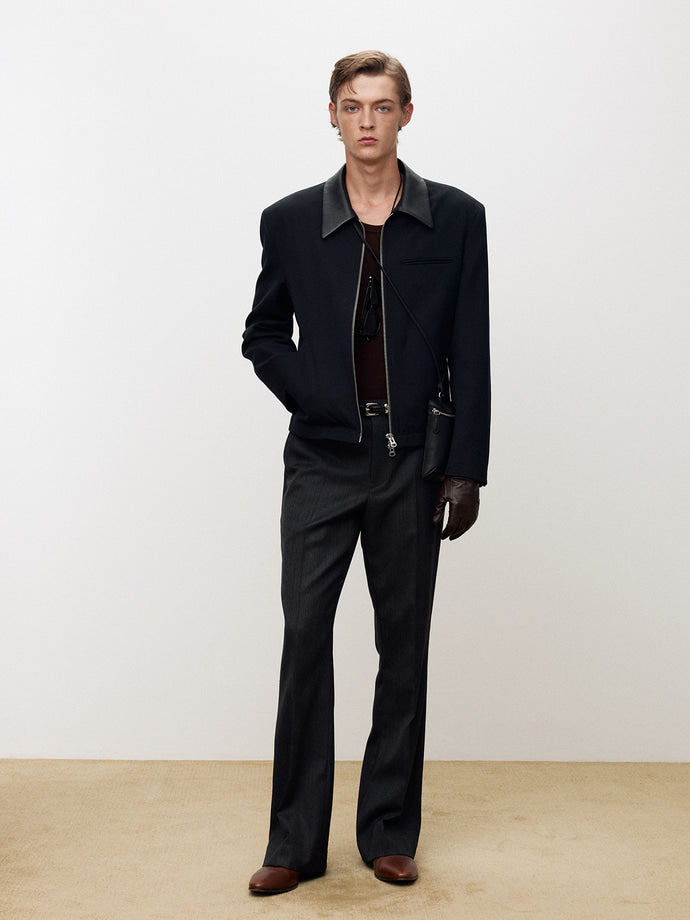 Tonywack - Virgin Wool Stripe Flared Trouser (Grey/Black) product image 4 | TRAB K-Fashion Australia