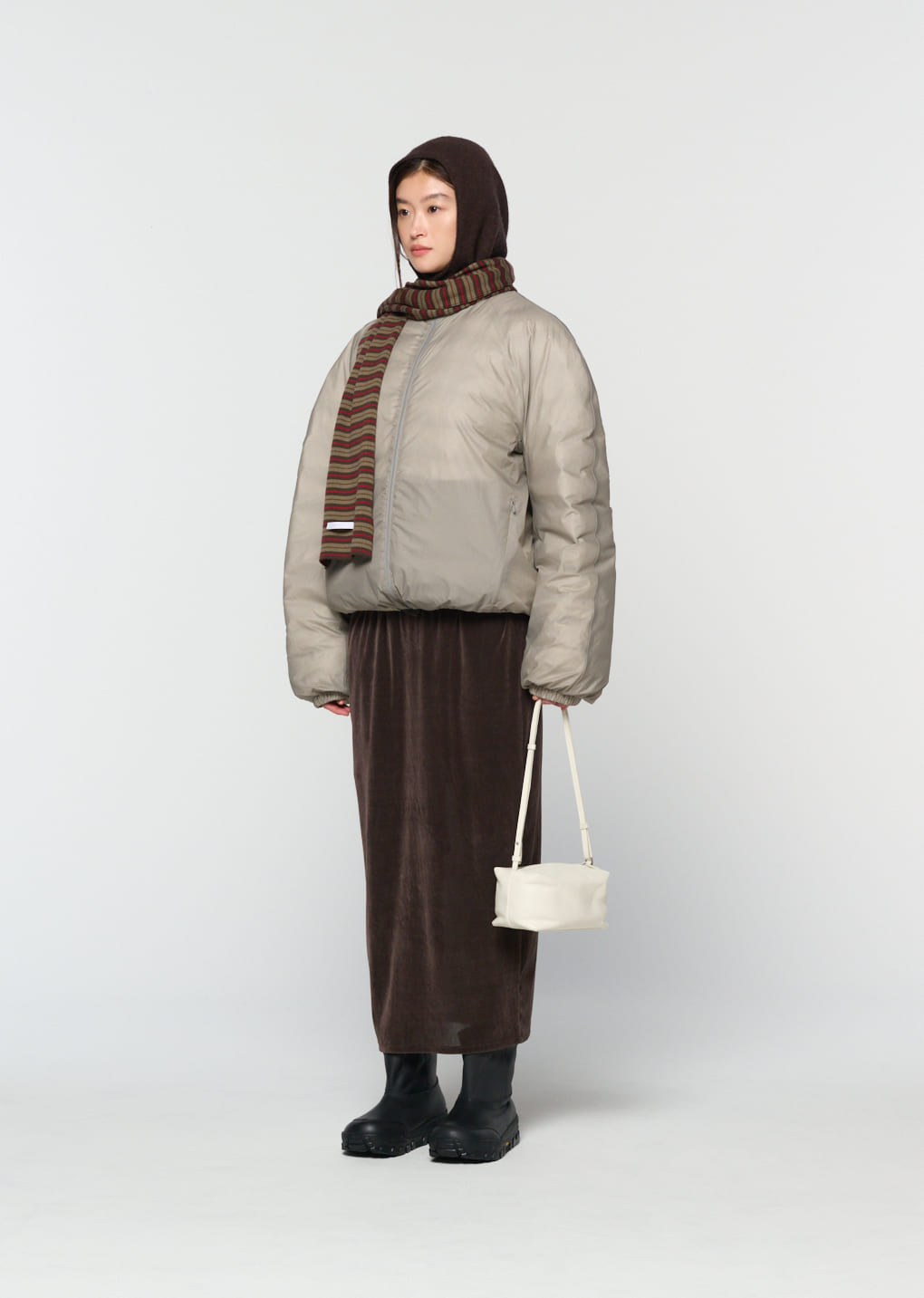 Amomento - [Pre-Order] goose down reversible jumper (Grey) product image 5 | TRAB K-Fashion Australia