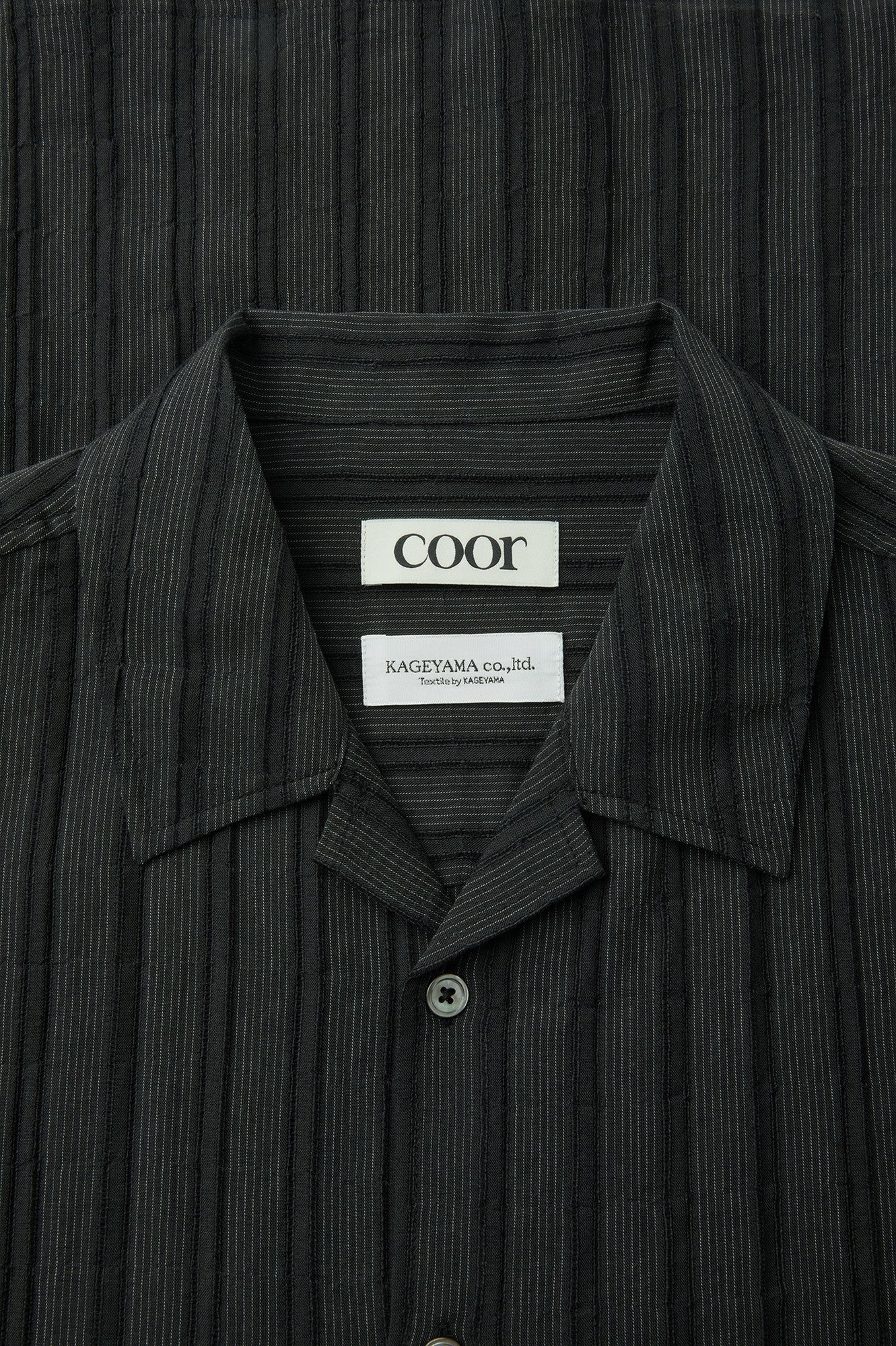 Coor - Seer Pin Open Collar Half Shirt (Black) product image 5 | TRAB K-Fashion Australia