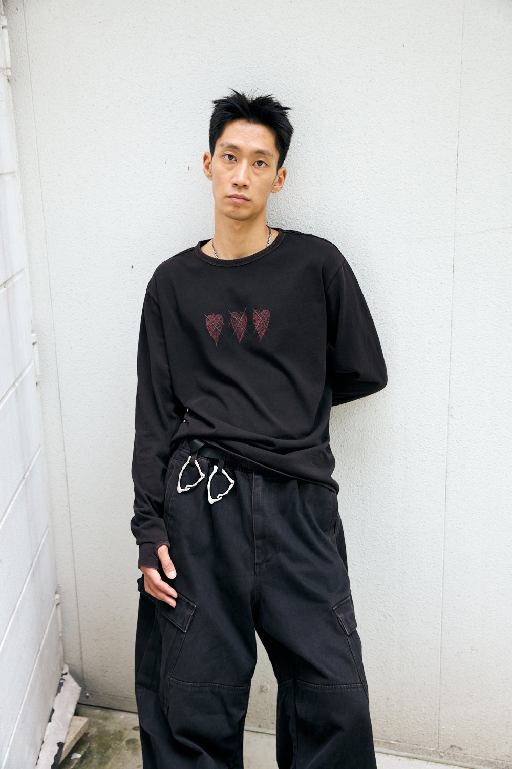 Hatchingroom - VTG Cartoon Heart Tee Long Washed (Black) product image 7 | TRAB K-Fashion Australia