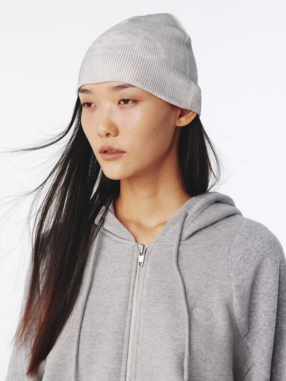 Kijun - Flow Zip-Up Hoodie (Melange Grey) product image 6 | TRAB K-Fashion Australia
