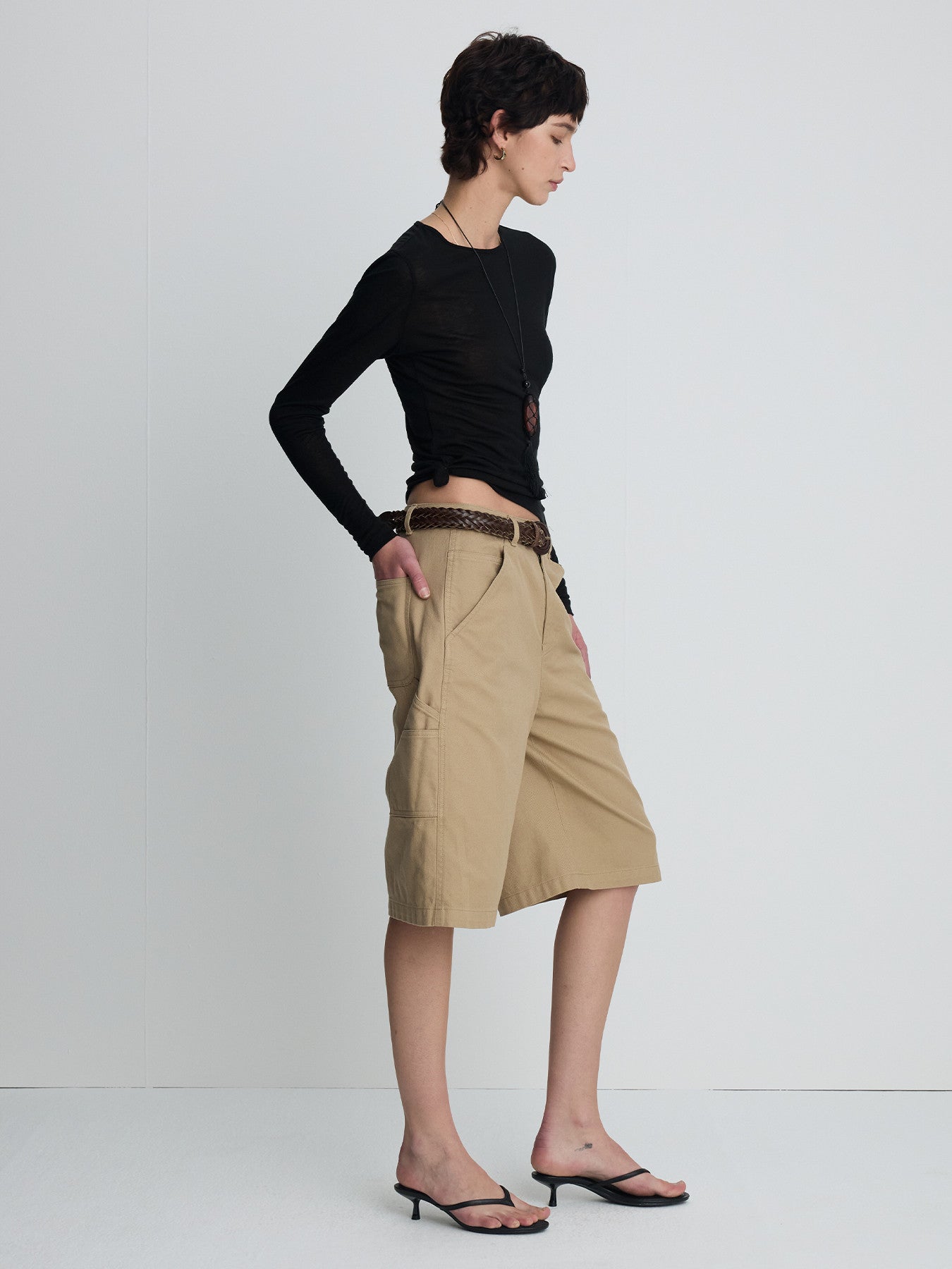 Tonywack - Cotton Relaxed Utility Shorts (Beige) product image 5 | TRAB K-Fashion Australia