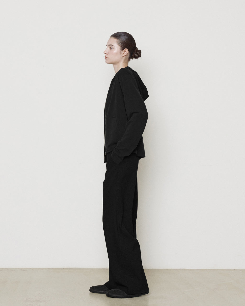 Brownyard - Smooth Jersey Hood Zip Up (Black) product image 2 | TRAB K-Fashion Australia
