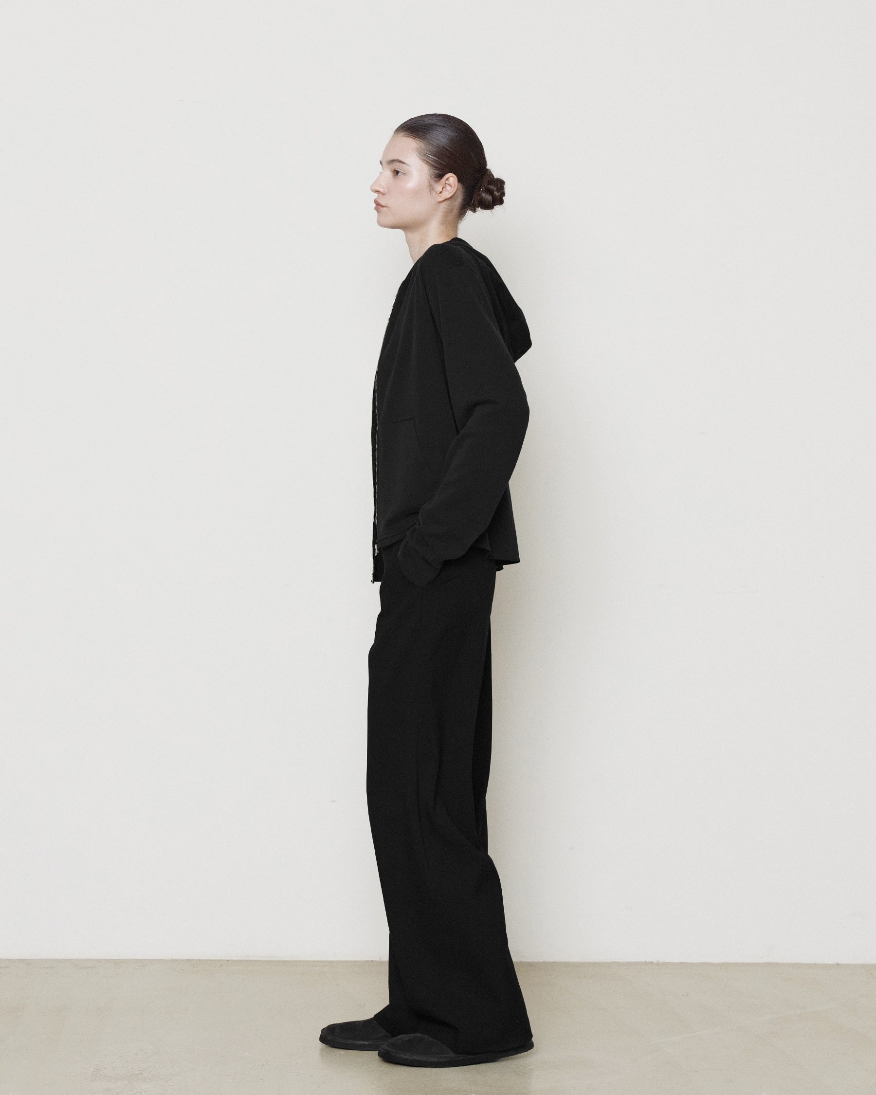 Brownyard - Smooth Jersey Hood Zip Up (Black) product image 2 | TRAB K-Fashion Australia