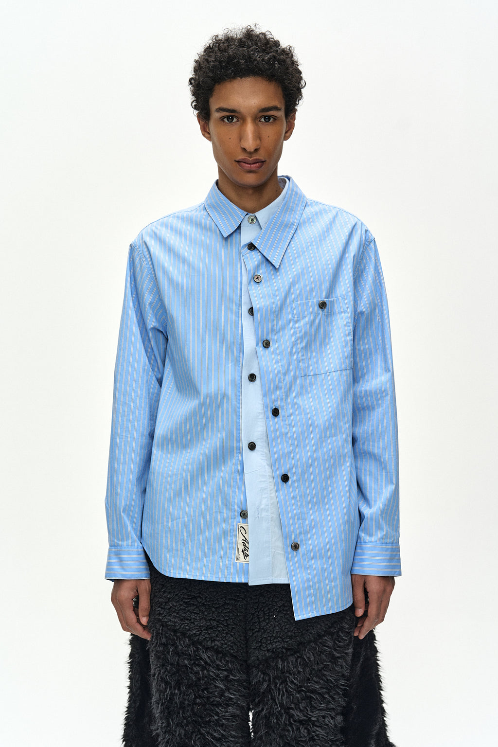 Andersson Bell - Asymmetric Layered Shirt (blue/blue Stripe) (Blue/Blue Stripe) product image 4 | TRAB K-Fashion Australia